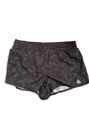 Reebok Black Patterned Performance Shorts